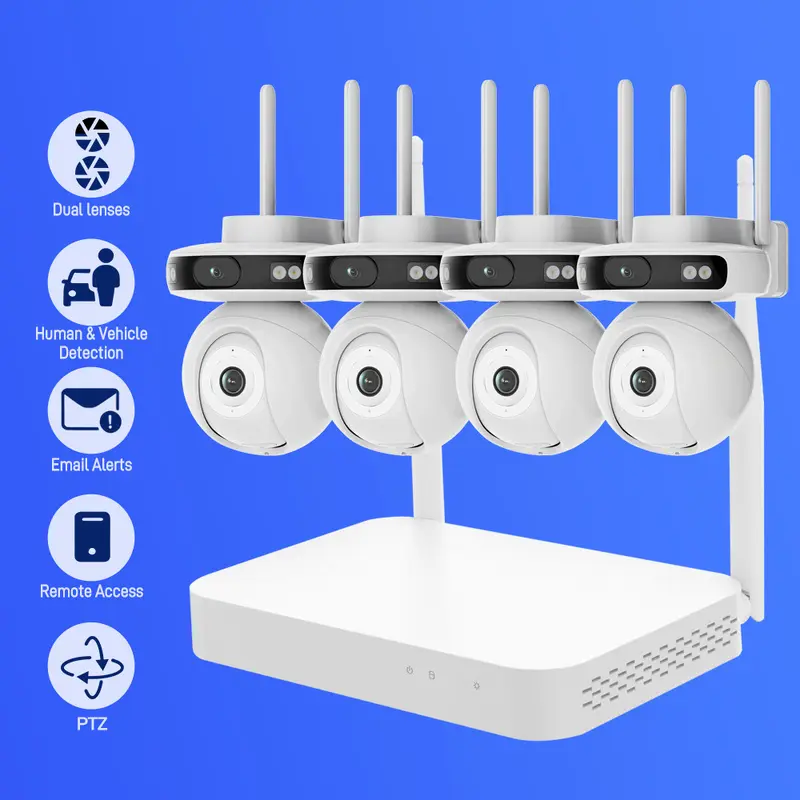 3MP/5MP WiFi gözetim kiti, 4/8 kanal, ekranlı NVR