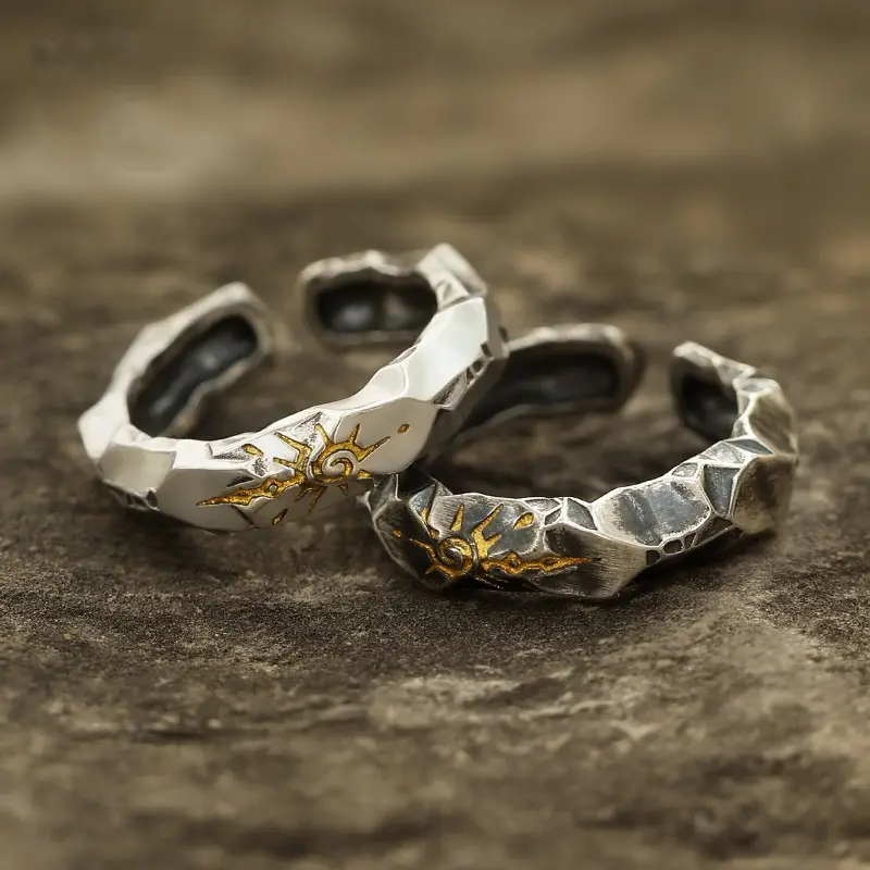 Self-discipline sterling silver men's ring