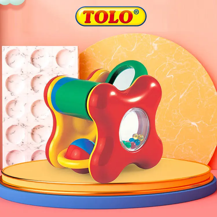 TOLO Newborn Multi-Functional Hand Rattle, Fine Motor and Sensory Training