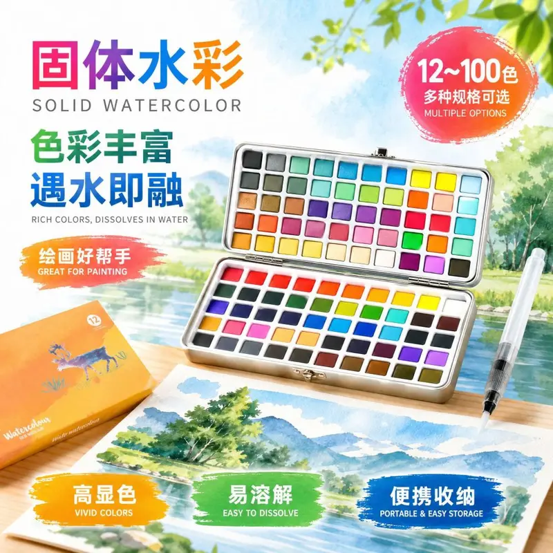 Aquarellpigment-Set, 50/72/90/100 Farben, Nagelkunst, Malerei