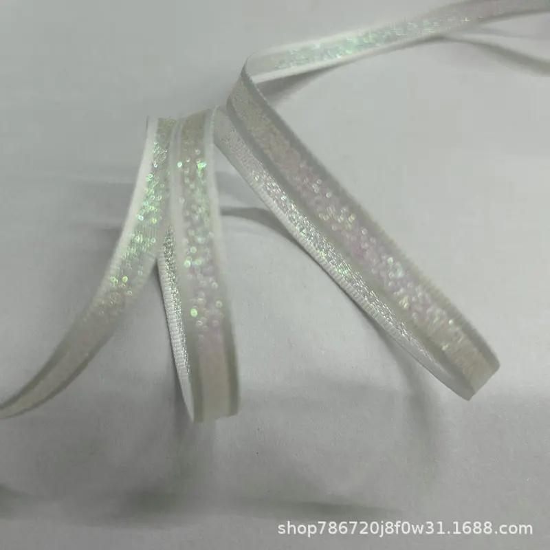 7 mm schillerndes Chiffonband mit Schleifenbesatz