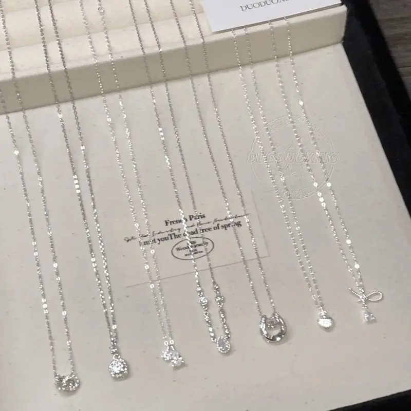S925 Silber-Perlenkette, elegantes Design