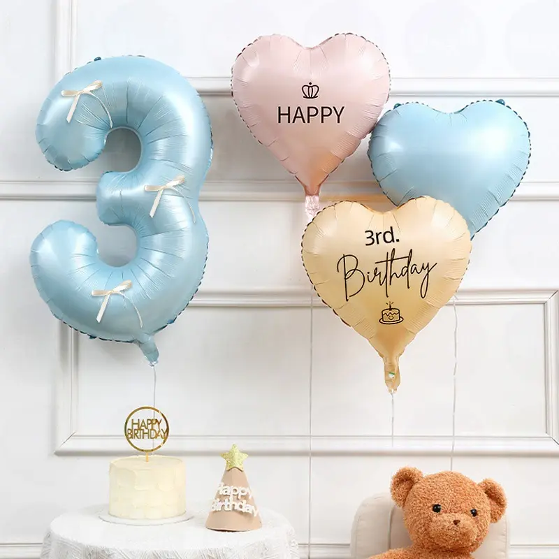 Digital Number Balloons for Birthday Party Photo Props