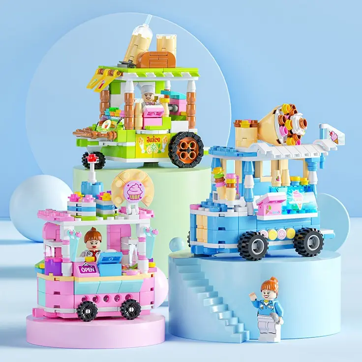 Children's Small-Particle Mini Architecture Street Scene Building Blocks