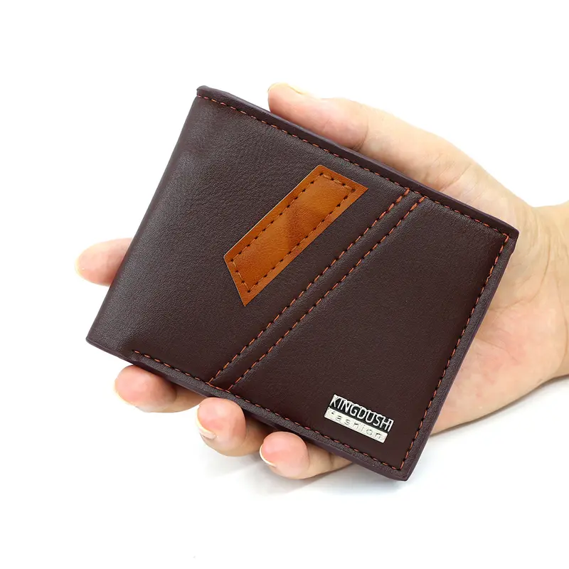 Men's Short Wallet, Multi-Card Slots, Slim Leather