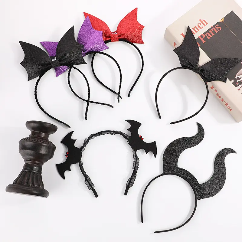 Halloween Sequin Bat Headband, Party Decoration Hair Accessory for Kids