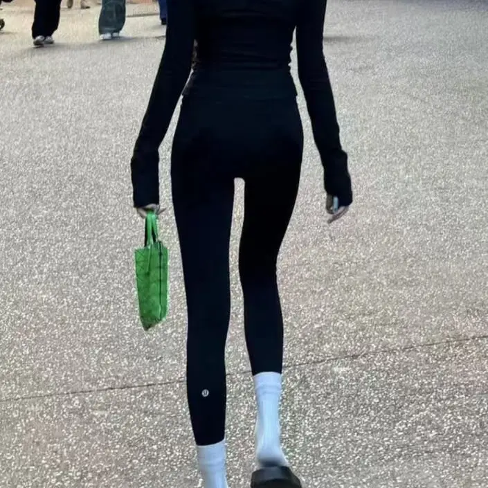 LULU Yoga-Leggings, hohe Taille, Po-Lift, 7/8-Länge für Damen
