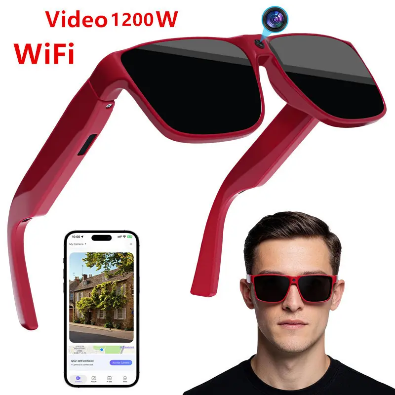 Smart AI Sunglasses with Camera, 800W Pixel, Video Recording, Bluetooth Music and Calls