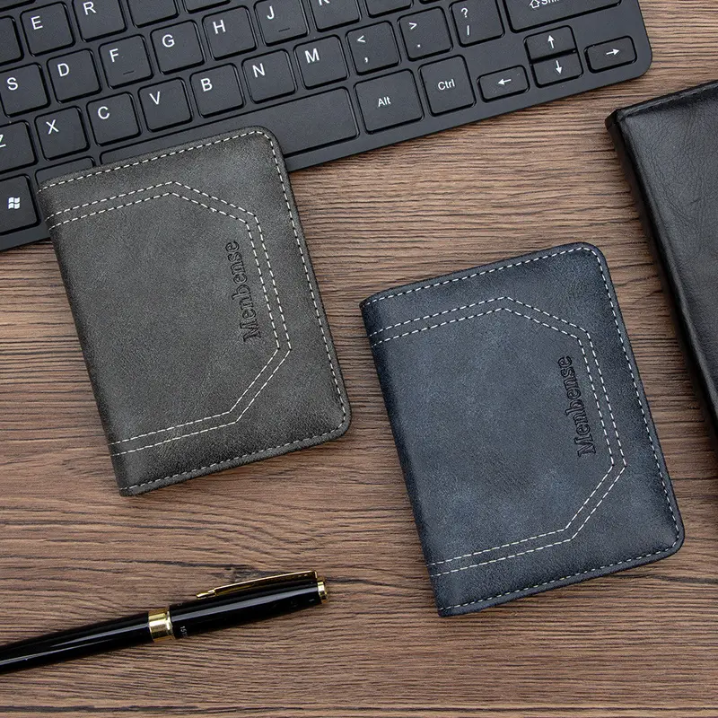 Minimalist Vertical Men's Leather Wallet, Ultra-Thin, Multi-Card Slots