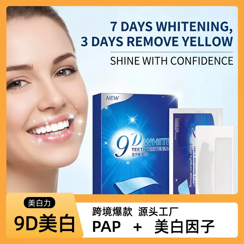 9D Teeth Whitening Strips, 3D 5D, Stain and Yellowing Removal, Fast-Acting