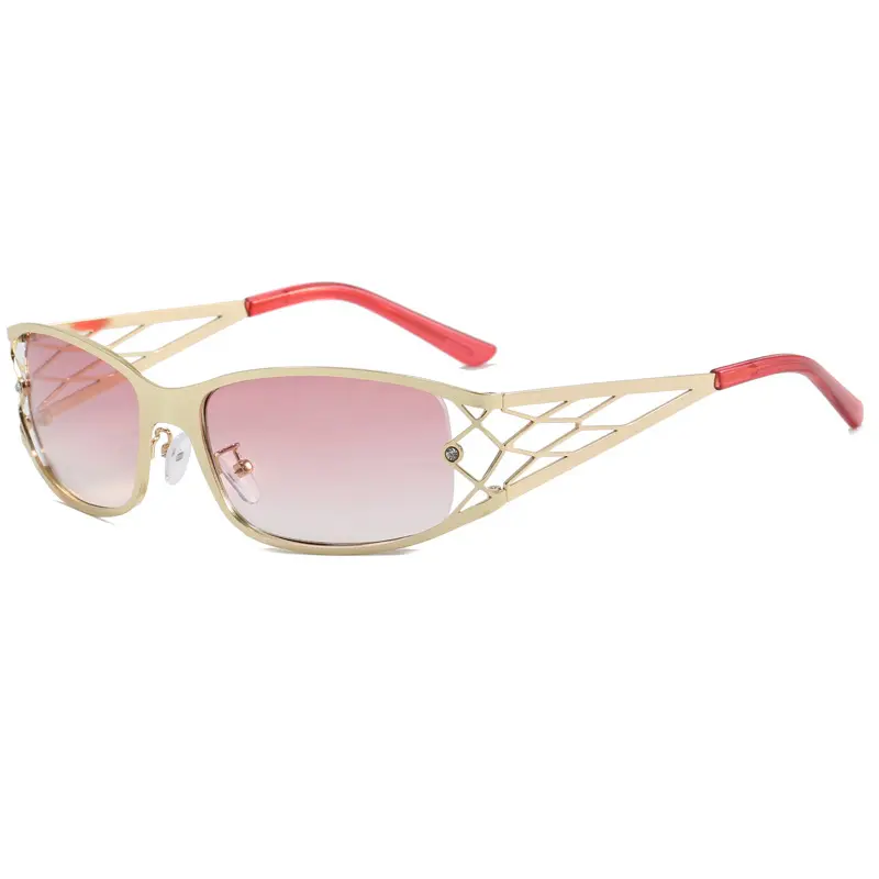 Y2K Style Metal Mesh Sunglasses for Women, UV Protection