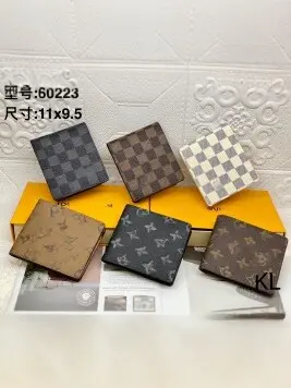 60223 Erkek Kısa Cüzdan Deri İki Katlı Ekose Desenli Çok Kartlık