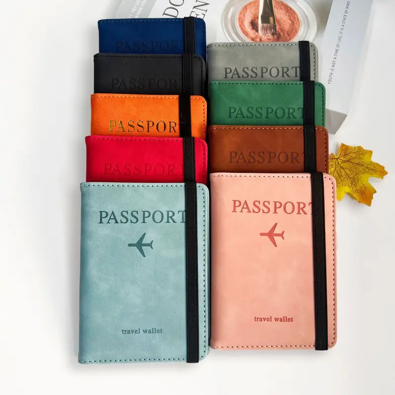 Sınır ötesi PU deri kartlık pasaportluk RFID pasaport çantası kılıfı Seyahat cüzdanı çok fonksiyonlu belge çantası toptan