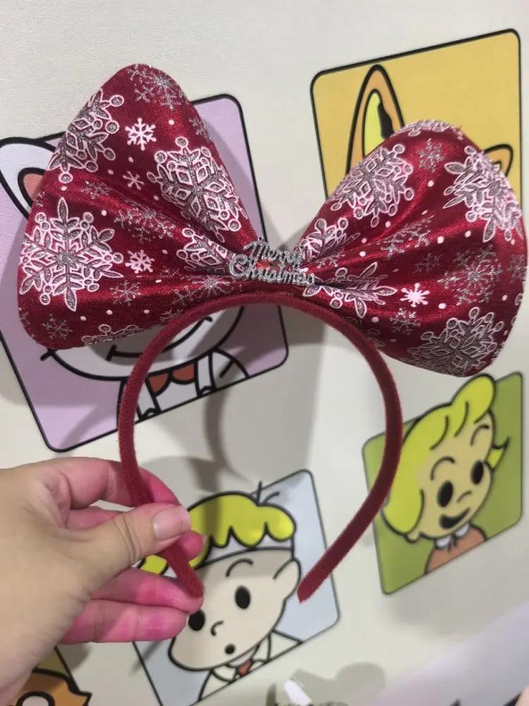 Christmas Bow Glitter Fabric Headband for Party