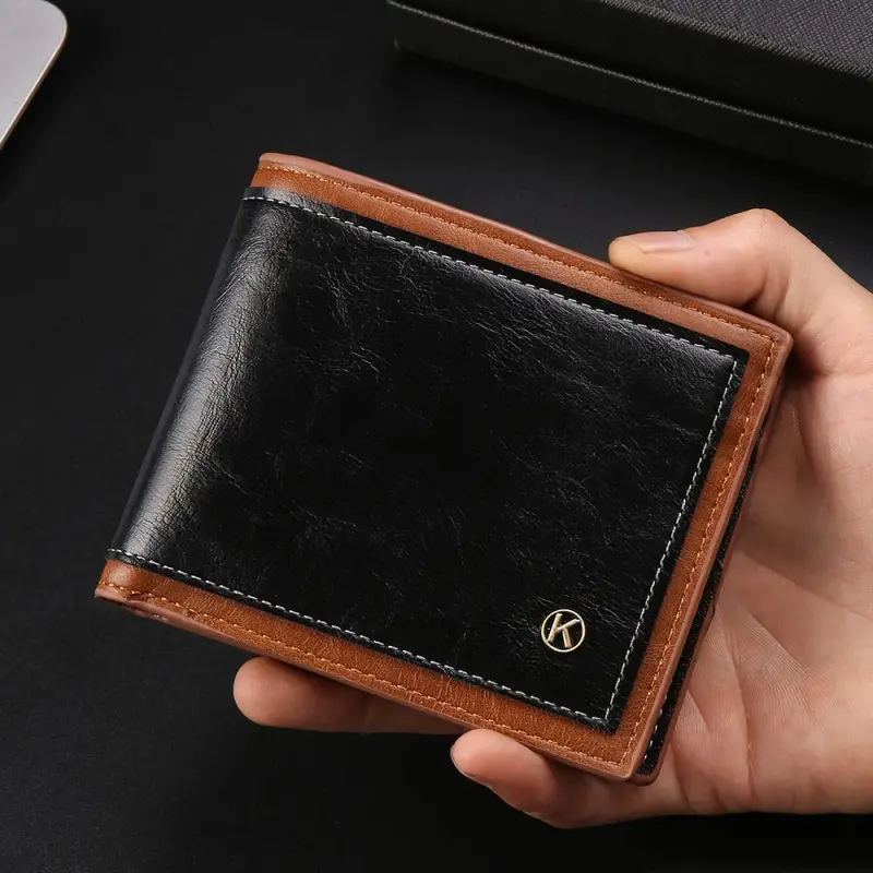 Retro Short Men's Wallet, Tri-Fold with Multiple Card Slots