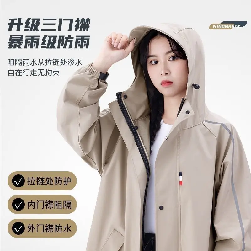Uzun yağmurluk, erkek kadın, elektrik bisiklet sürücüsü için
