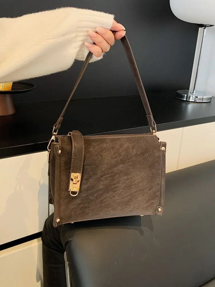 Kadın Retro Küçük Kare Tek Omuz Çantası Kanvas