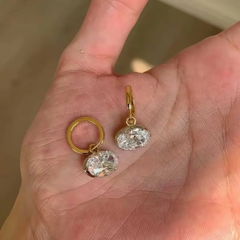 Silver earrings, S925 plated 18K gold