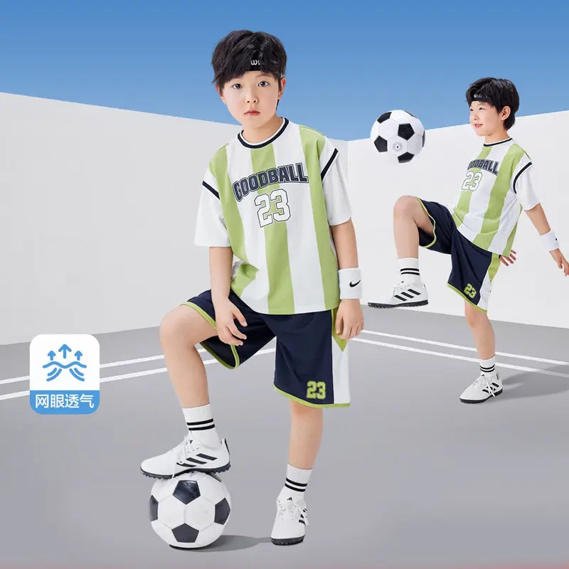 Kids Breathable Mesh Sports Set, Short Sleeve Top and Shorts