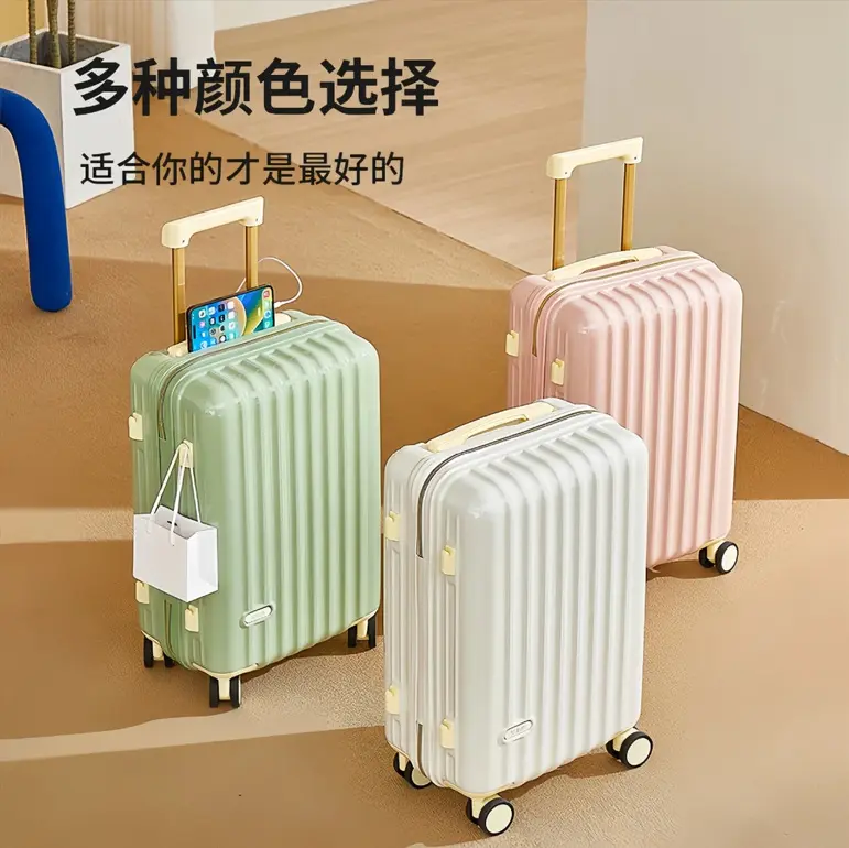 Women's Student Trolley Suitcase with Combination Lock, Durable Travel Case