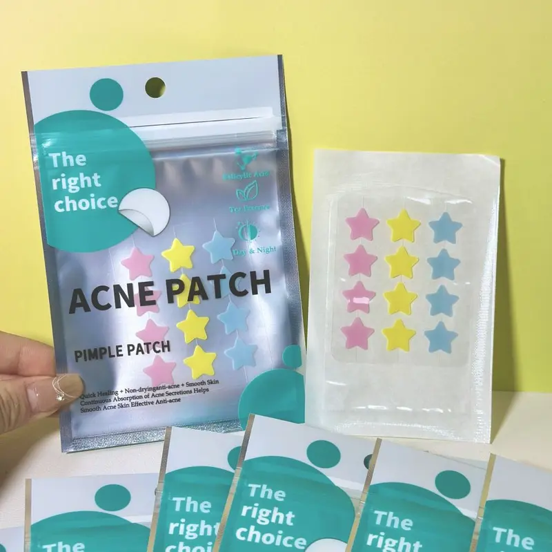3-Color Star Pattern Hydrocolloid Acne Patch, Concealing and Repairing