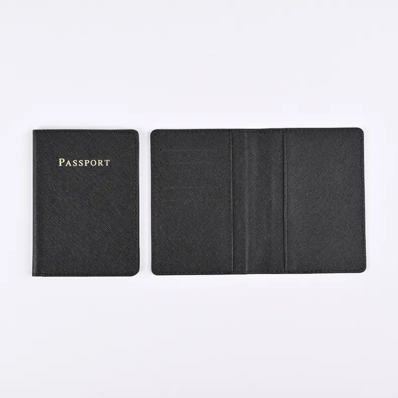 PU leather passport holder, crosshatch pattern, travel set