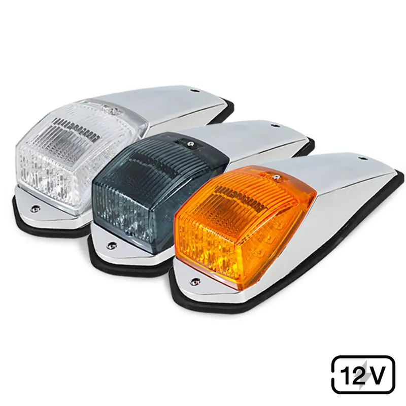 17 LED Truck Side Marker Light, Amber Electroplated Cab Indicator Lamp
