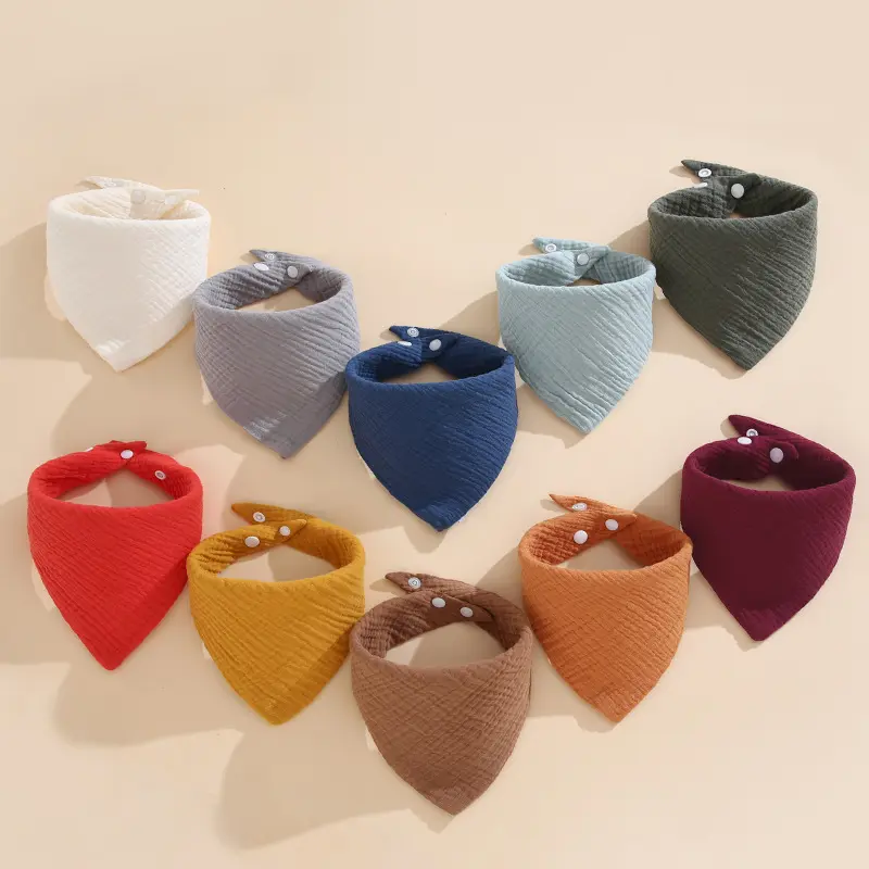 Baby Triangle Drool Bib, Four-Layer Cotton Gauze