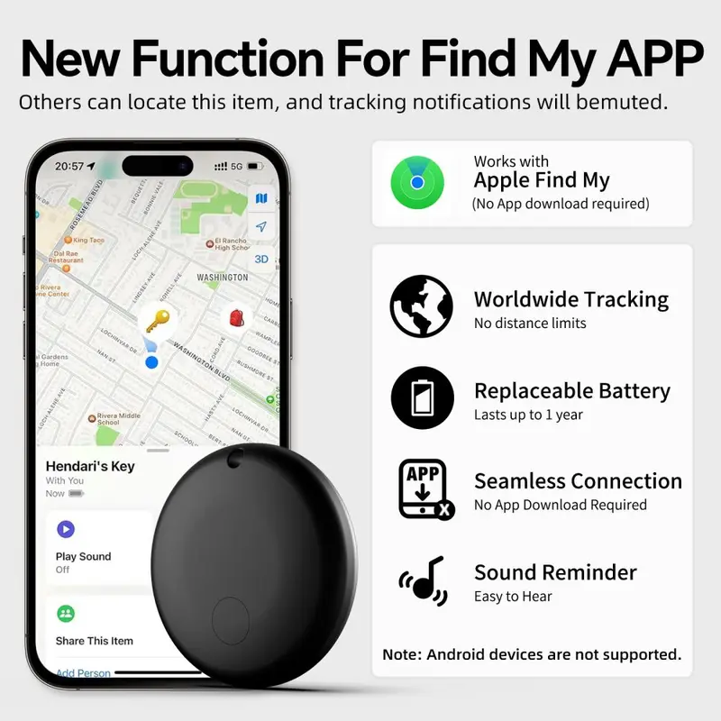 Apple FindMy Bluetooth-Tracker für Kinder und Haustiere, AirTag-kompatibel