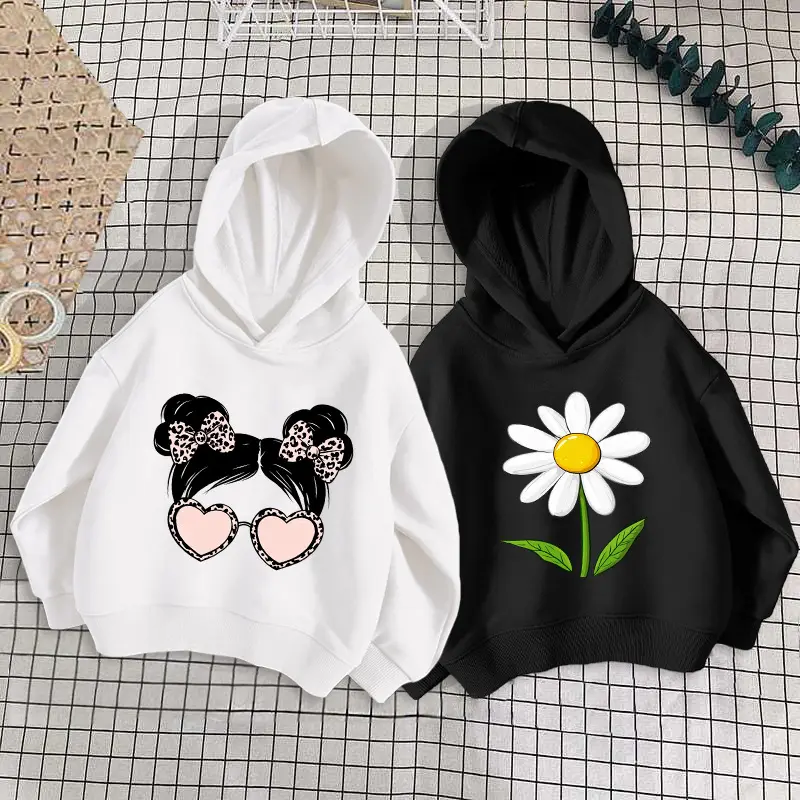 Mädchen Frühling Herbst Sweatshirt mit Cartoon-Motiv, dünne Baumwolle