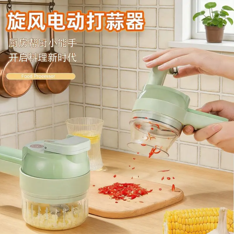 Electric garlic chopper and vegetable cutter, multifunctional