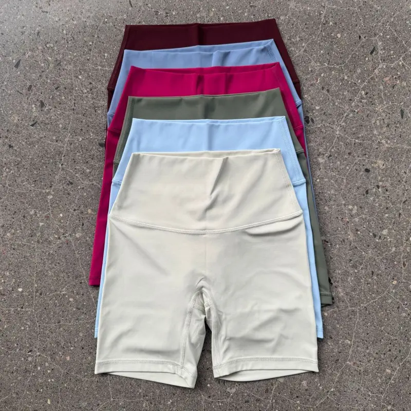 Damen-Yoga-Caprishorts, hoher Bund, bauchformend