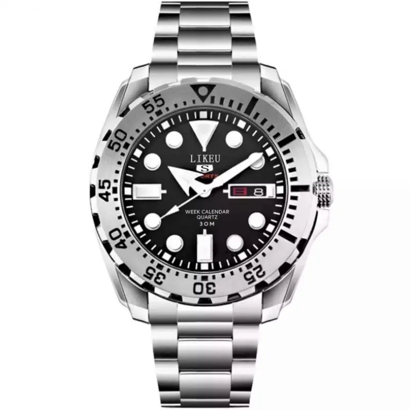 Seiko No. 5 erkek kol saati parlak su geçirmez çift takvim su hayalet dalış saati erkek saati ortaokul öğrencisi quartz saat