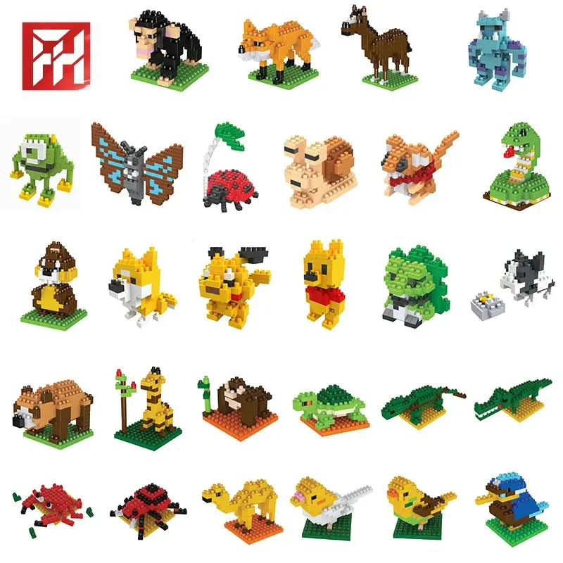 LBYU Cartoon-Tier Mini-Diamant-Steinchen-Bausteine