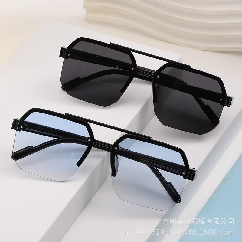 Kids' Sunglasses, Half-Frame Double-Bridge, UV Protection, Unisex