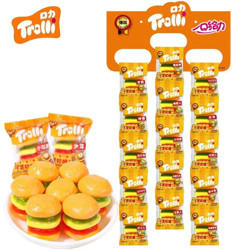 Troli Kouli Hamburger Şeker, 9g x 60 Paket, Meyve Aromalı Dolgulu