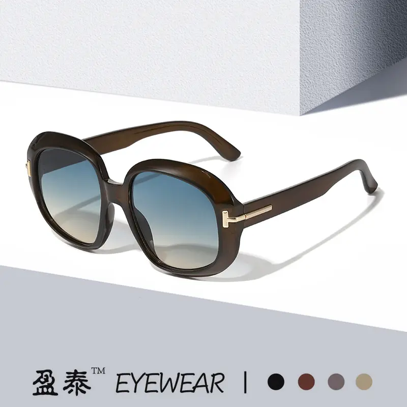 Round Large Frame T-Bar Sunglasses for Women and Men, Fashion Style