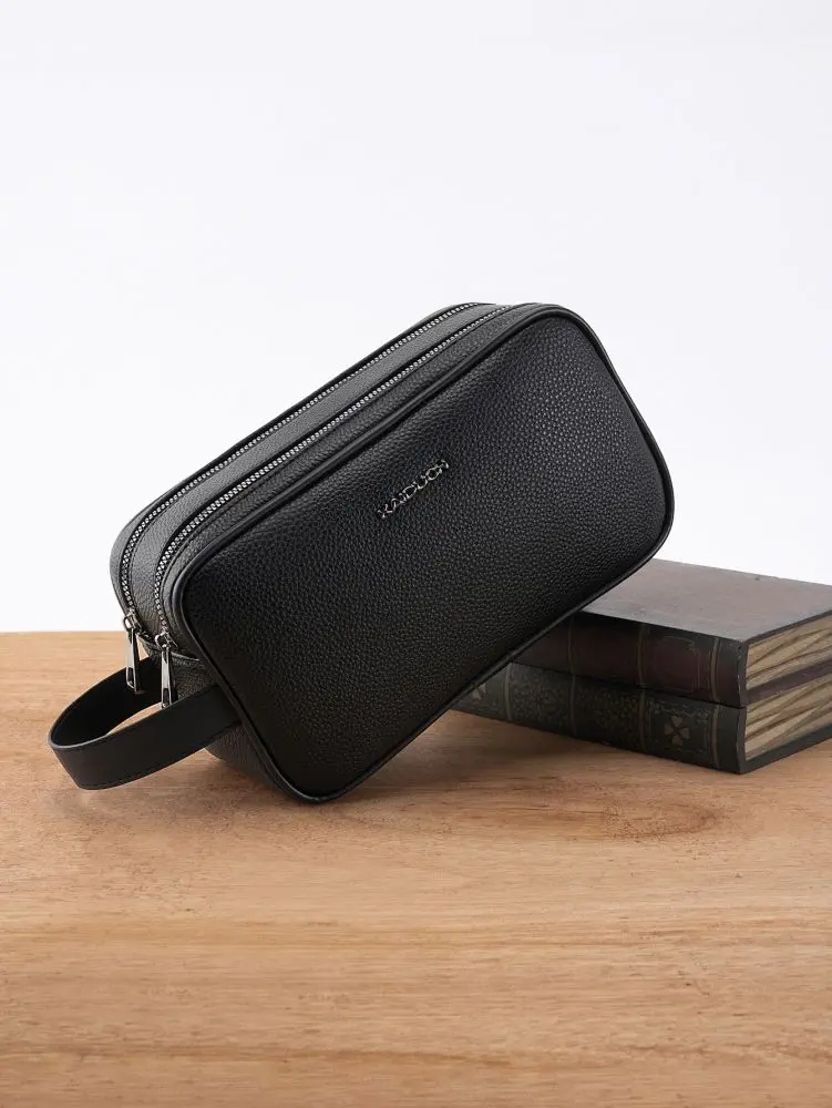 Men's PU Clutch Bag, Large Capacity, Zipper, Waterproof