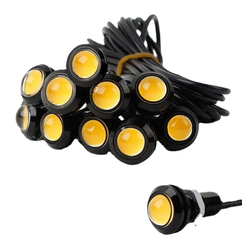 18MM Eagle Eye LED Light for Motorcycle and Car, 9W, Waterproof, Amber