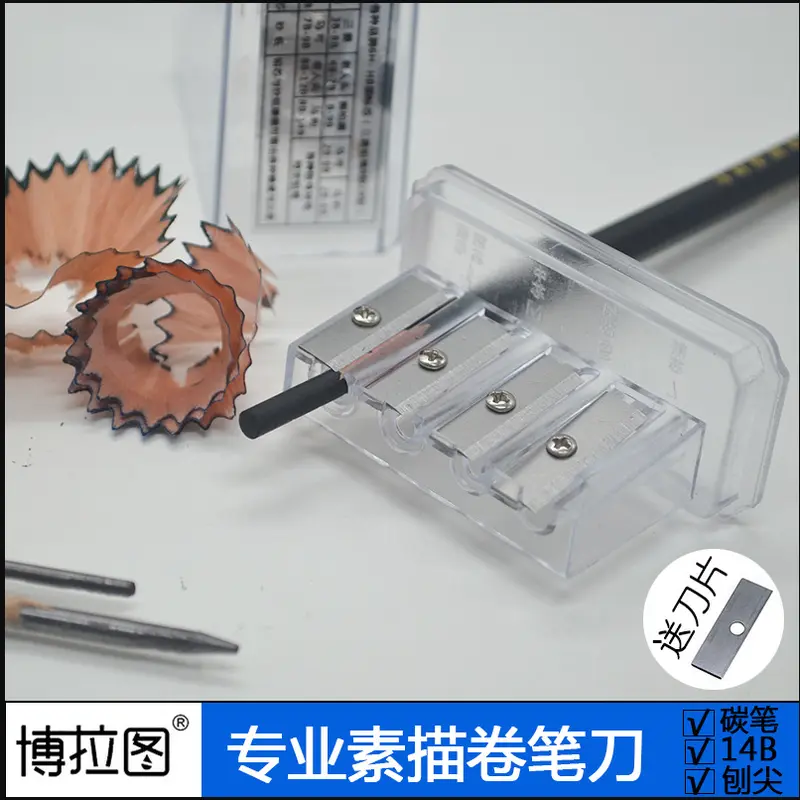Rotary Pencil Sharpener for Sketch and Charcoal Pencils, Long Lead
