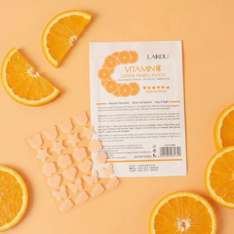 LAIKOU Vitamin C Pickelaufkleber, 24 Stück, englisches Etikett