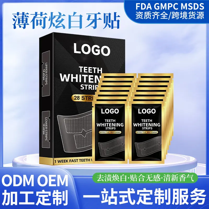 Teeth whitening strips, non-acidic and safe for sensitive teeth