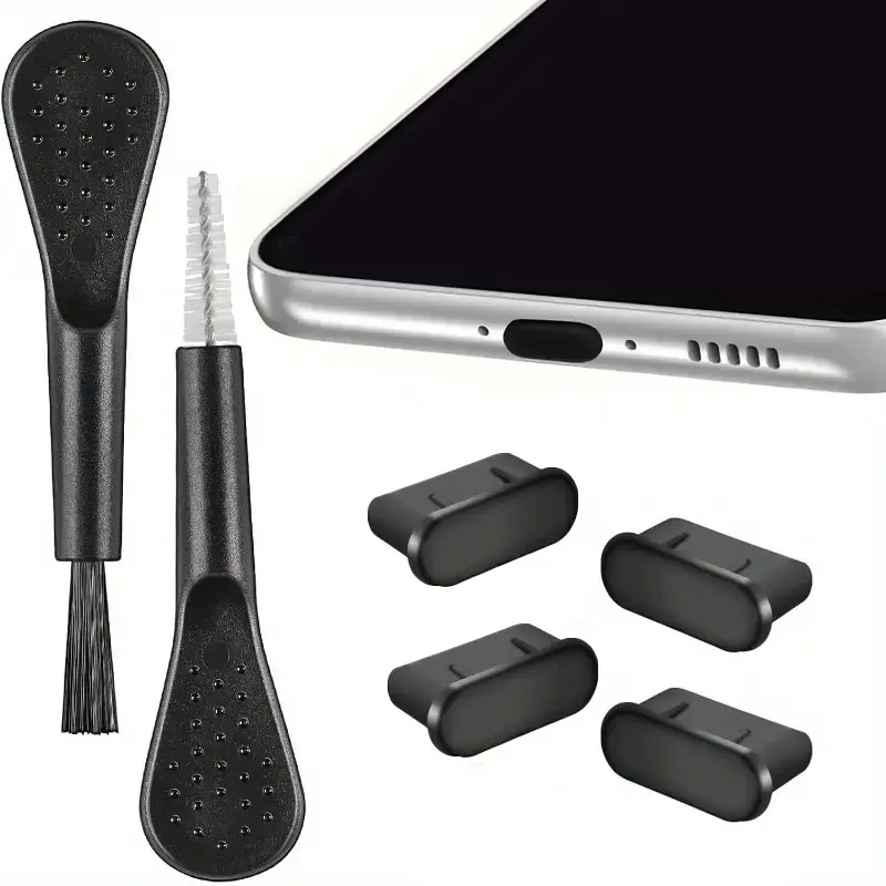 Telefon Toz Koruma Takı USB C Toz Koruma Kapağı, 4 USB C Port Kapağı Şarj Portu Temizleyici