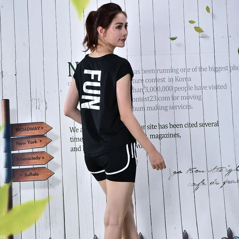 Damen Fitness-Sport-T-Shirt und Yoga-Bekleidung, schnelltrocknend