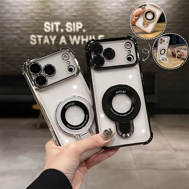 iPhone 17 Pro Max magnetic stand case with four-corner protection