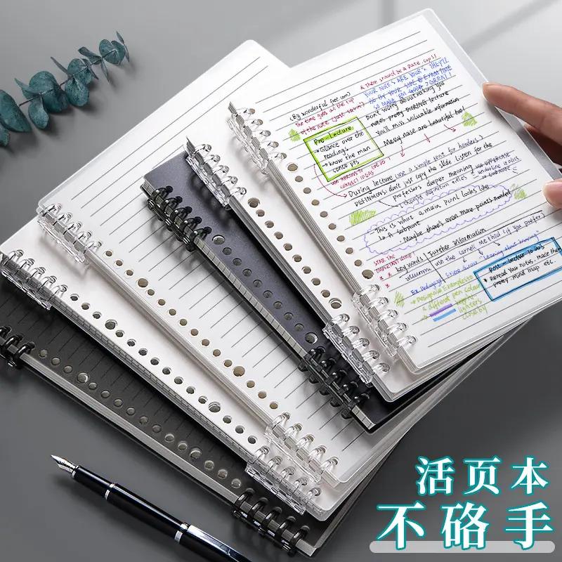 B5 Loose-Leaf Notebook with Removable Cover, A5 Refill Paper