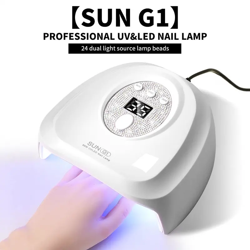 USB-LED-Nageltrockner mit Strass-Verzierung, schnelltrocknend
