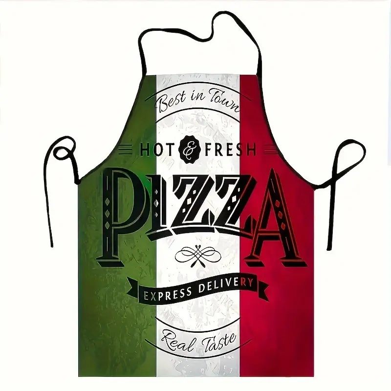 Thickened Italian Pizza Print Polyester Kitchen Apron