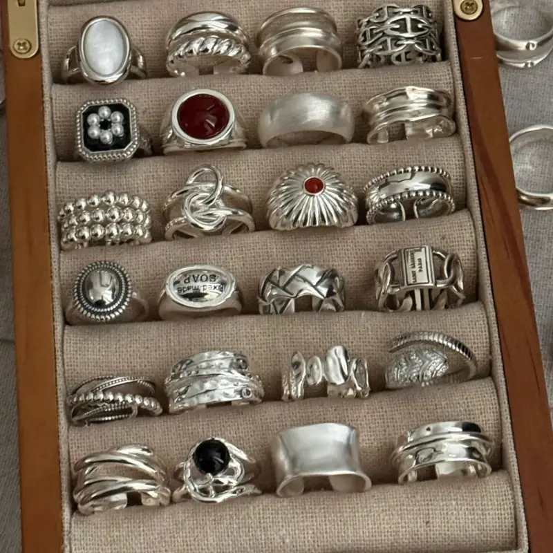 Vintage simple ring, fade-resistant, women's