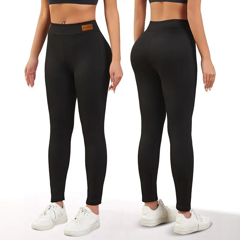 Fleece-Lined Thick Leggings Plus Size Fitness Pants